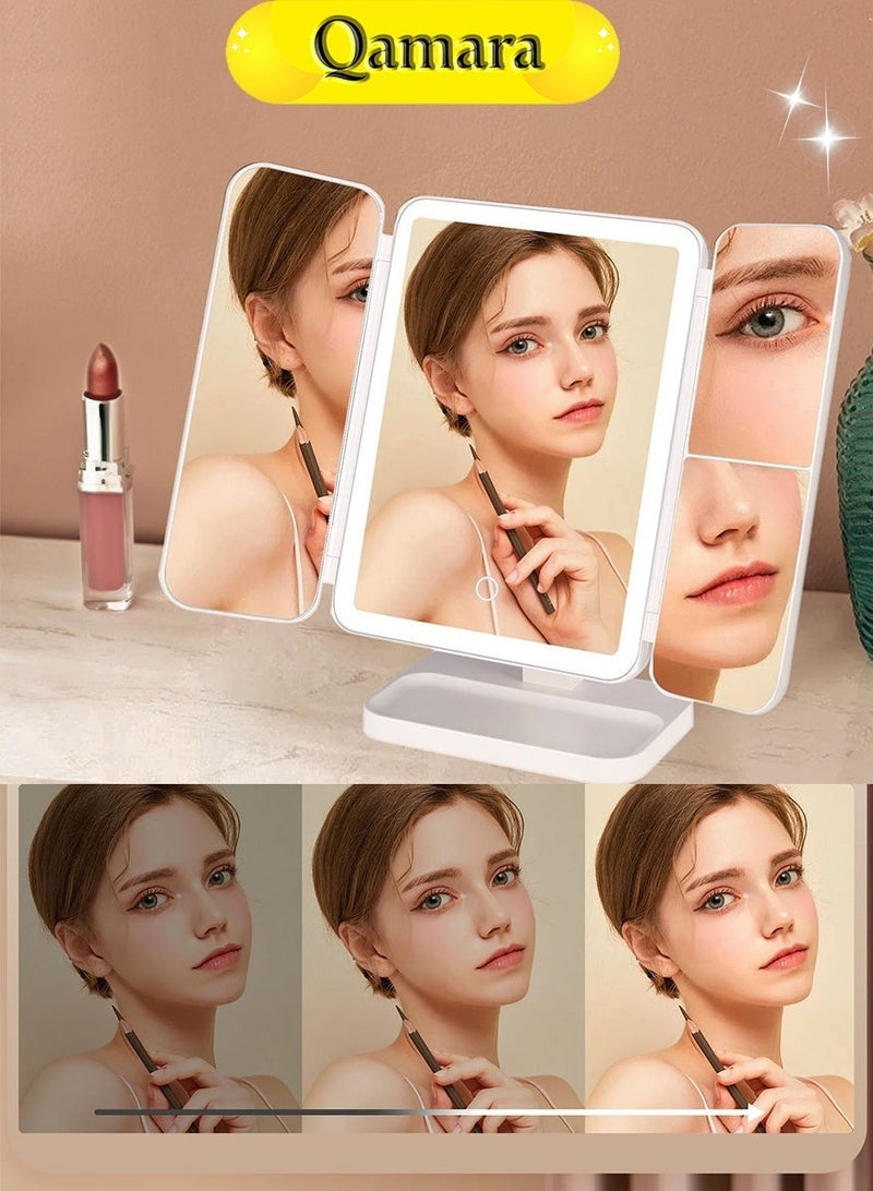  قمرة QAMARA مرآة مكياج LED - قابلة للشحن 2000 مللي أمبير - مرآة سفر مكبرة - Image 2